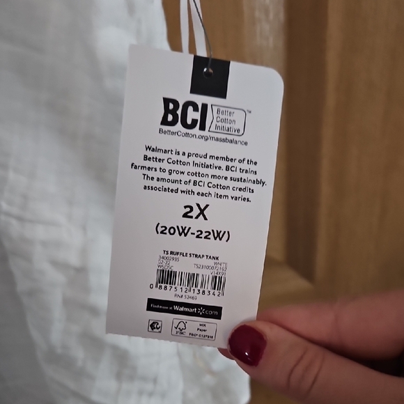 Terra & Sky White Ruffle Strap Tank Top - Picture 2 of 2